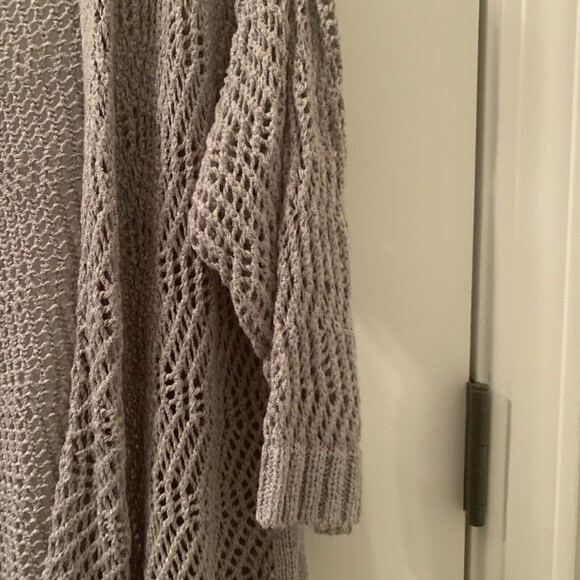 Time And Tru Women's 3/4 Sleeve Cardigan Sweater Open-Front Size L 12-14 Gray - Picture 4 of 7